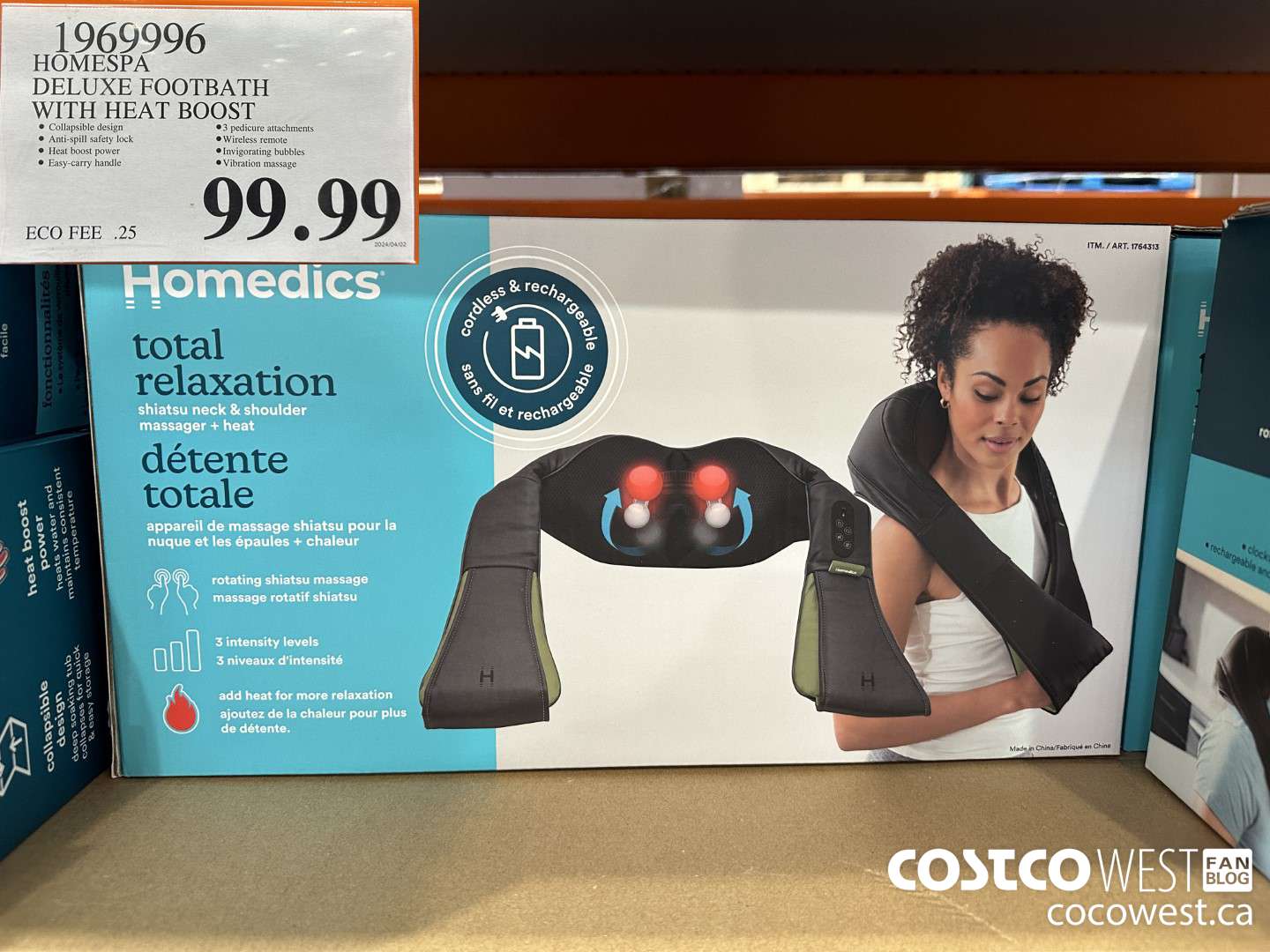 1969996 HOMESPA DELUXE FOOTBATH WITH HEAT BOOST $99.99