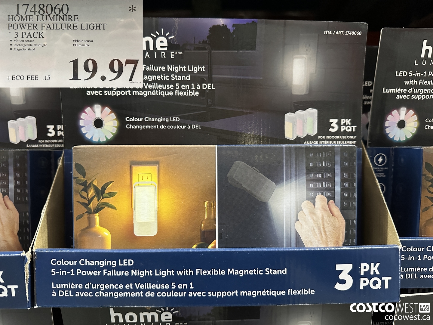 1748060 HOME LUMINIRE POWER FAILURE LIGHT 3 PACK $19.97
