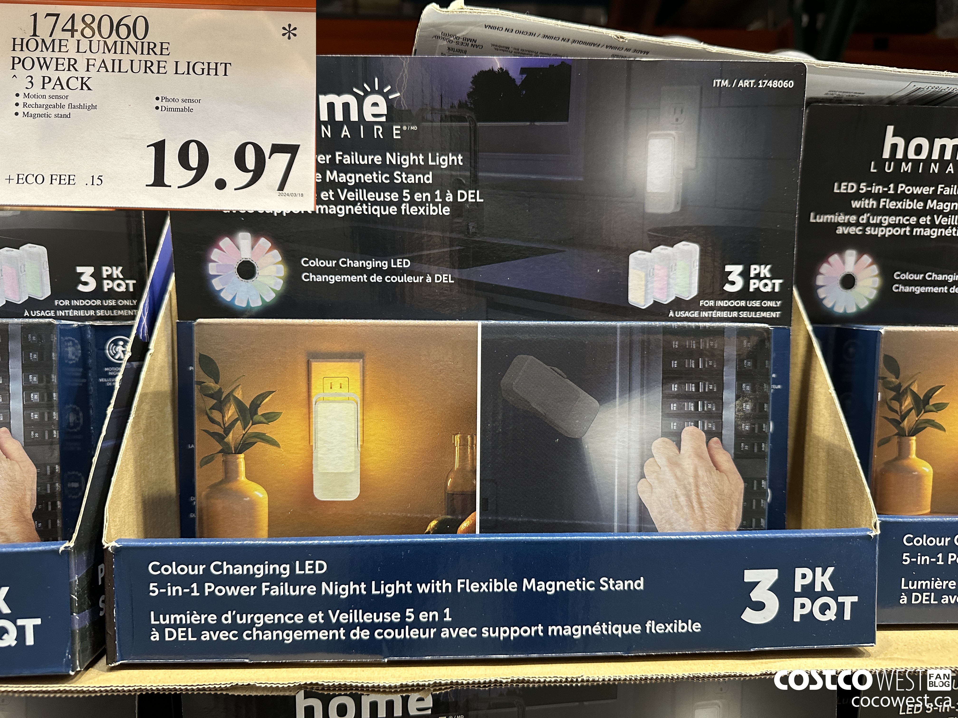 1748060 HOME LUMINIRE POWER FAILURE LIGHT 3 PACK $19.97