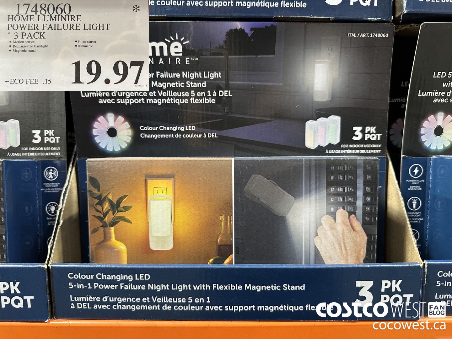 1748060 HOME LUMINIRE POWER FAILURE LIGHT 3 PACK $19.97