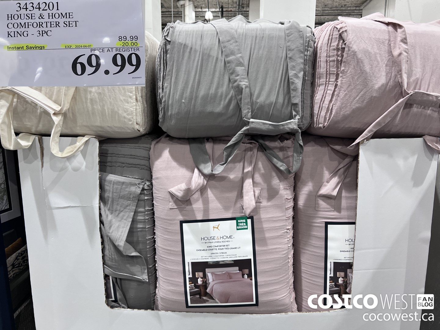 3434201 HOUSE & HOME COMFORTER SET KING 3PC ($20.00 INSTANT SAVINGS EXPIRES ON 2024-04-07) $69.99