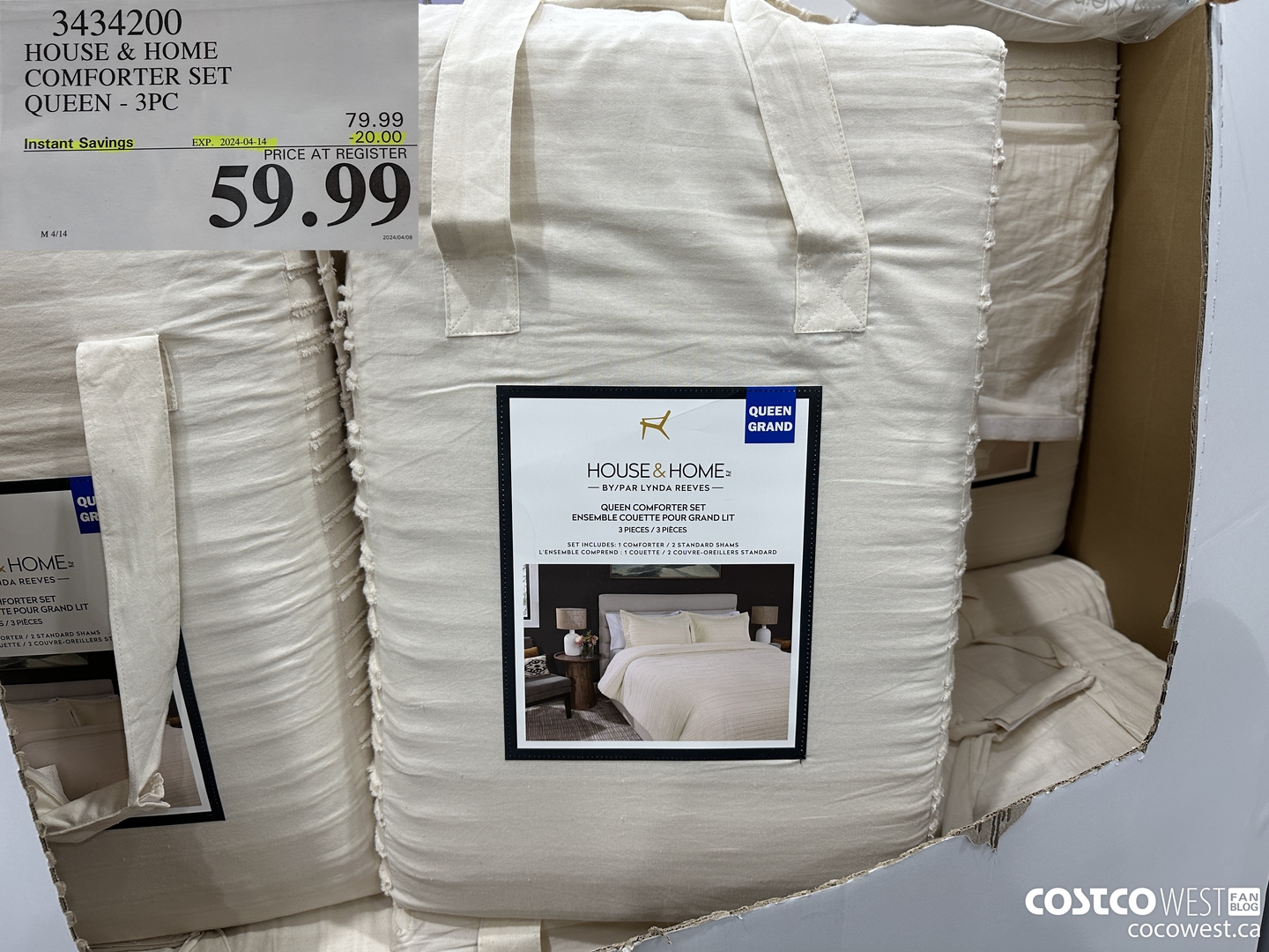 3434200 HOUSE & HOME COMFORTER SET QUEEN 3PC ($20.00 INSTANT SAVINGS EXPIRES ON 2024-04-14) $59.99