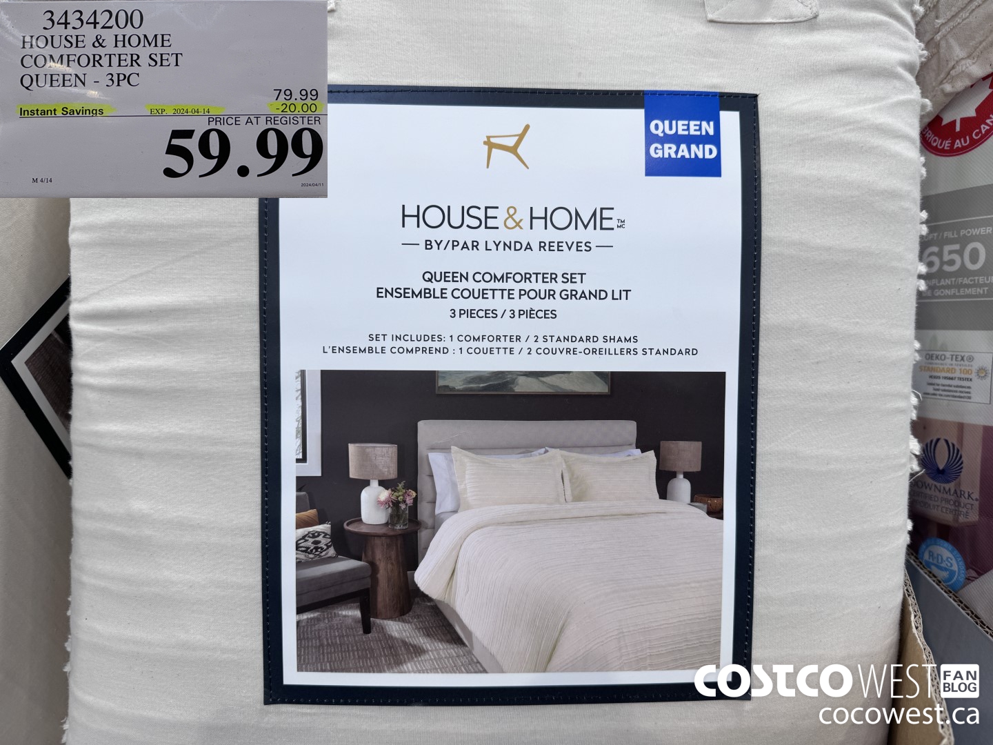 3434200 HOUSE & HOME COMFORTER SET QUEEN 3PC ($20.00 INSTANT SAVINGS EXPIRES ON 2024-04-14) $59.99