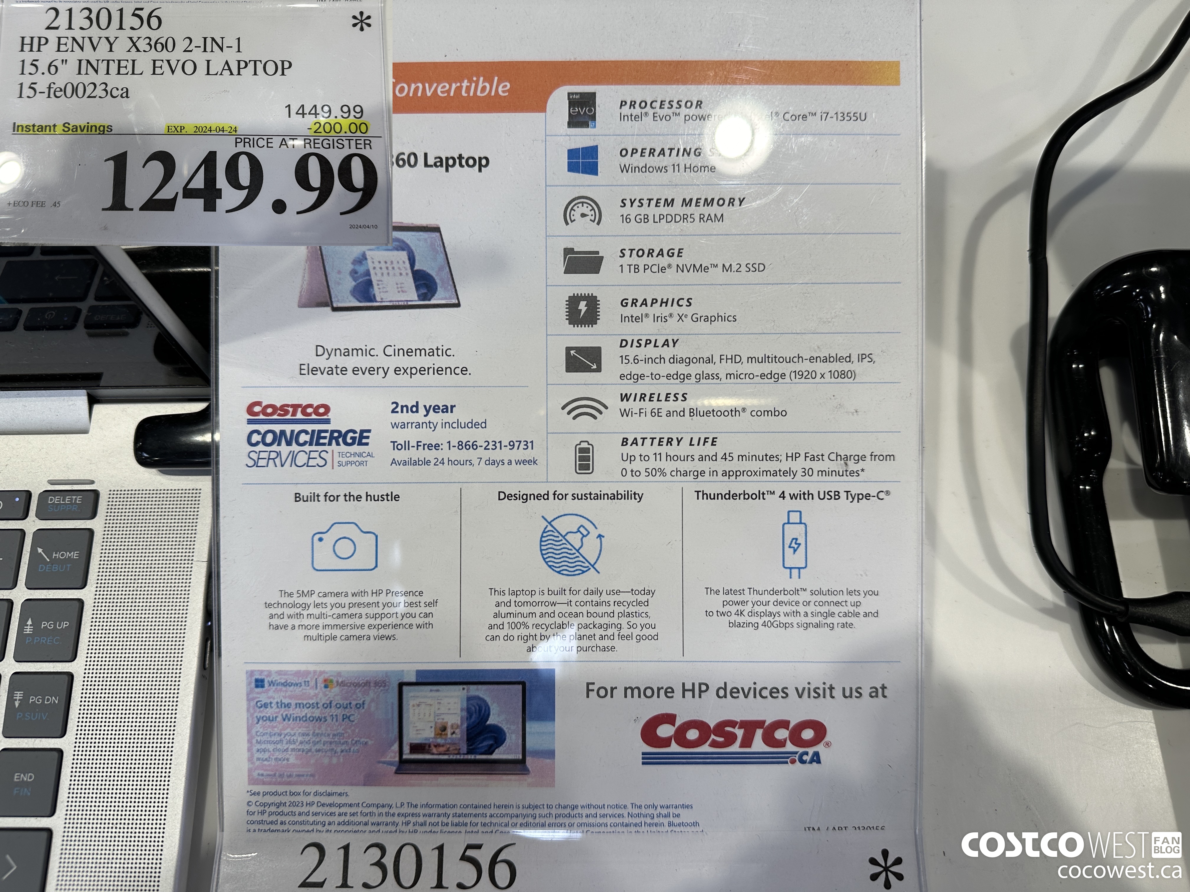 2130156 HP ENVY X360 2-IN-1 15.6