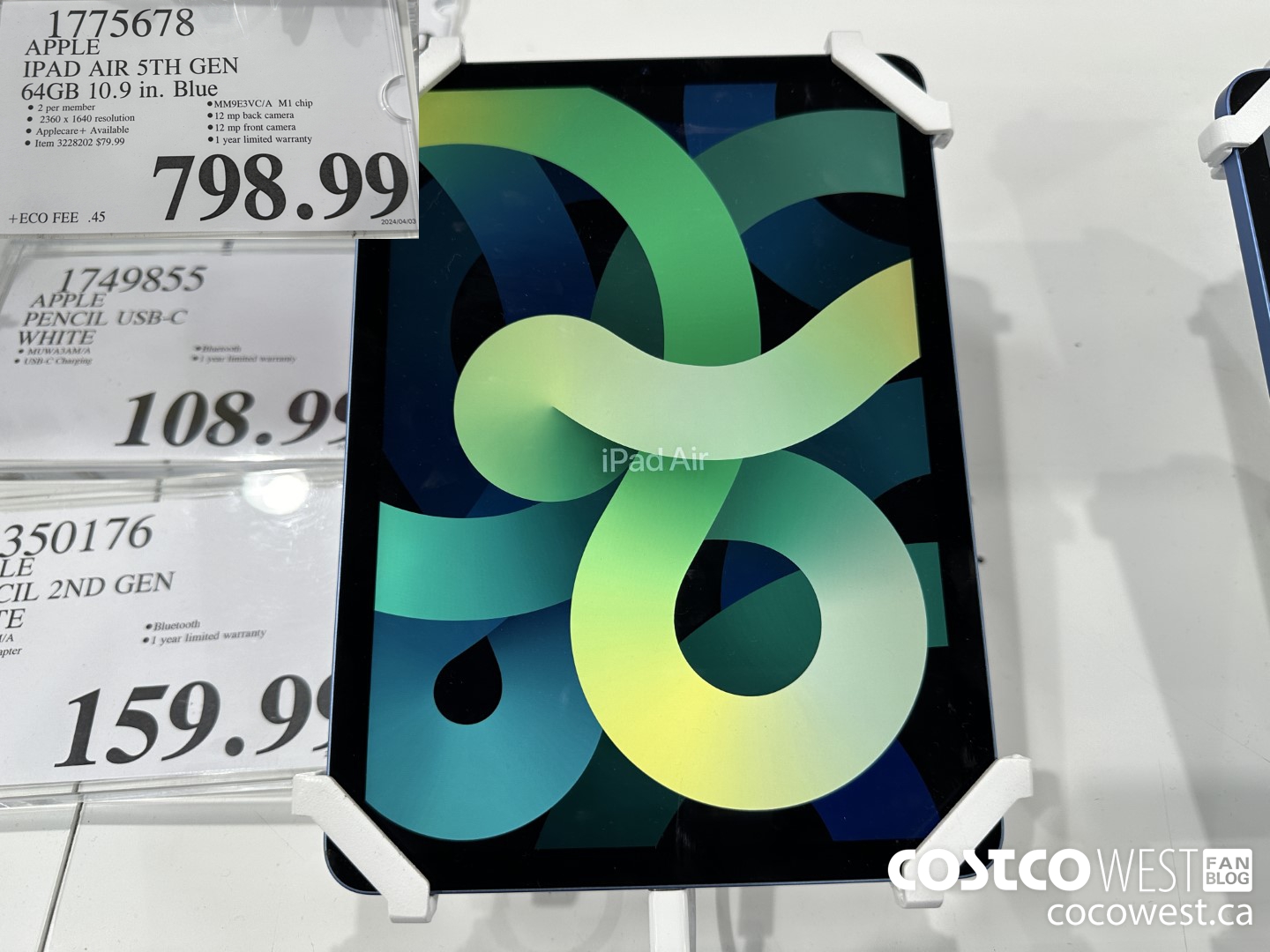 1775678 IPAD AIR 5TH GEN 64GB 10.9 IN. BLUE $798.99