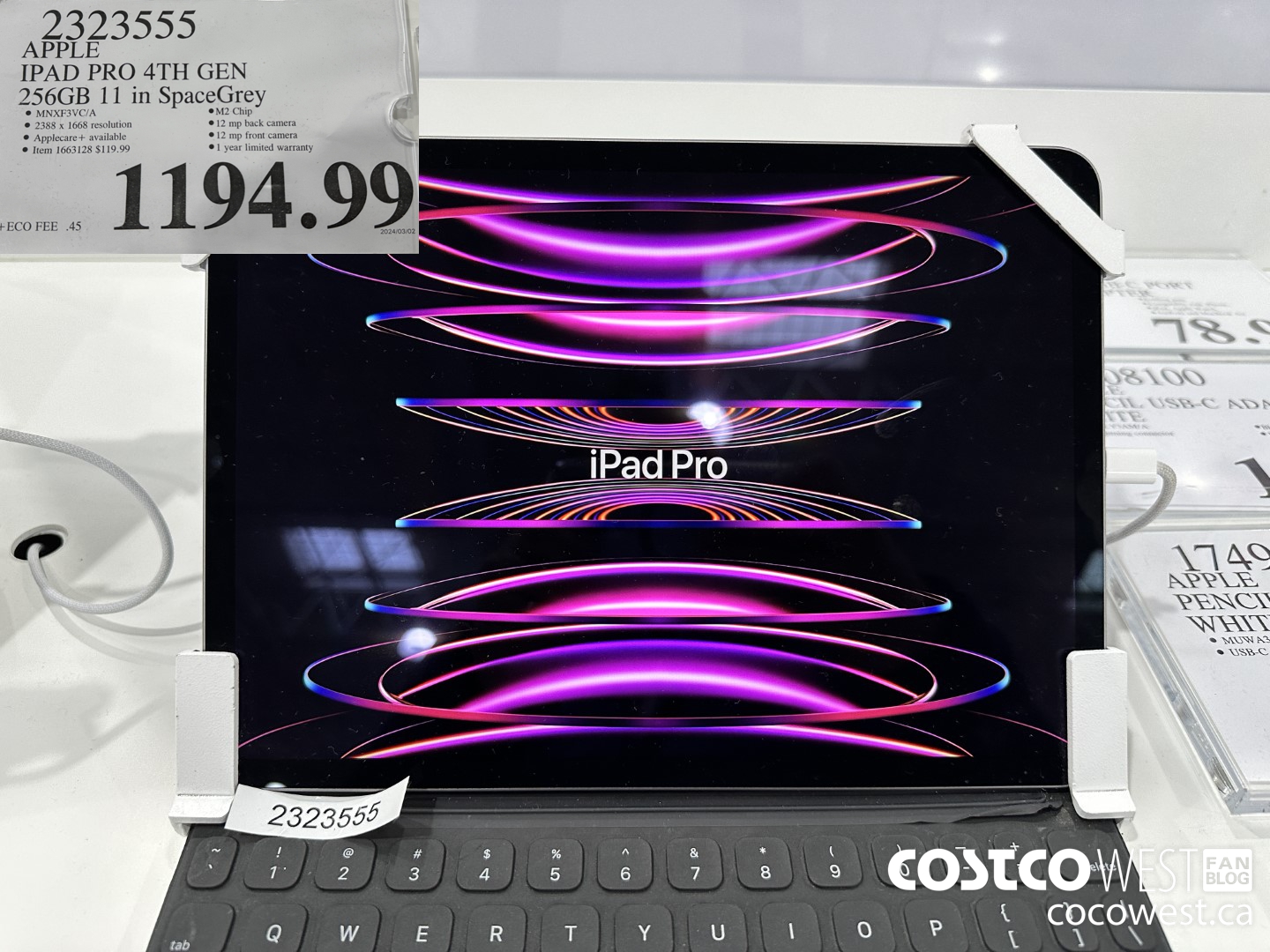 2323555 IPAD PRO 11.0 256GB SPACE GREY MNXF3VC/A $1194.99