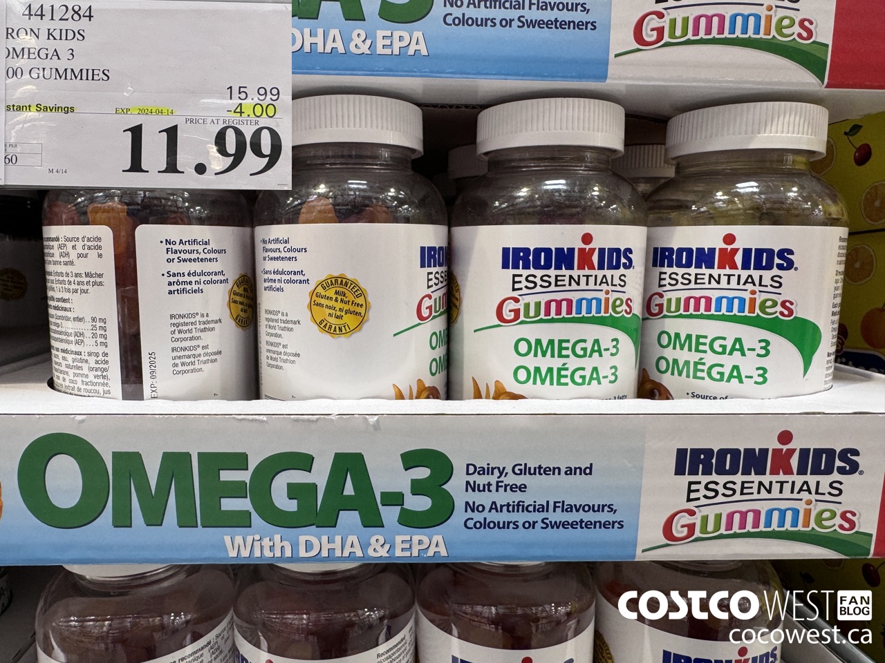 441284 IRON KIDS OMEGA 3 200 GUMMIES ($4.00 INSTANT SAVINGS EXPIRES ON 2024-04-14) $11.99