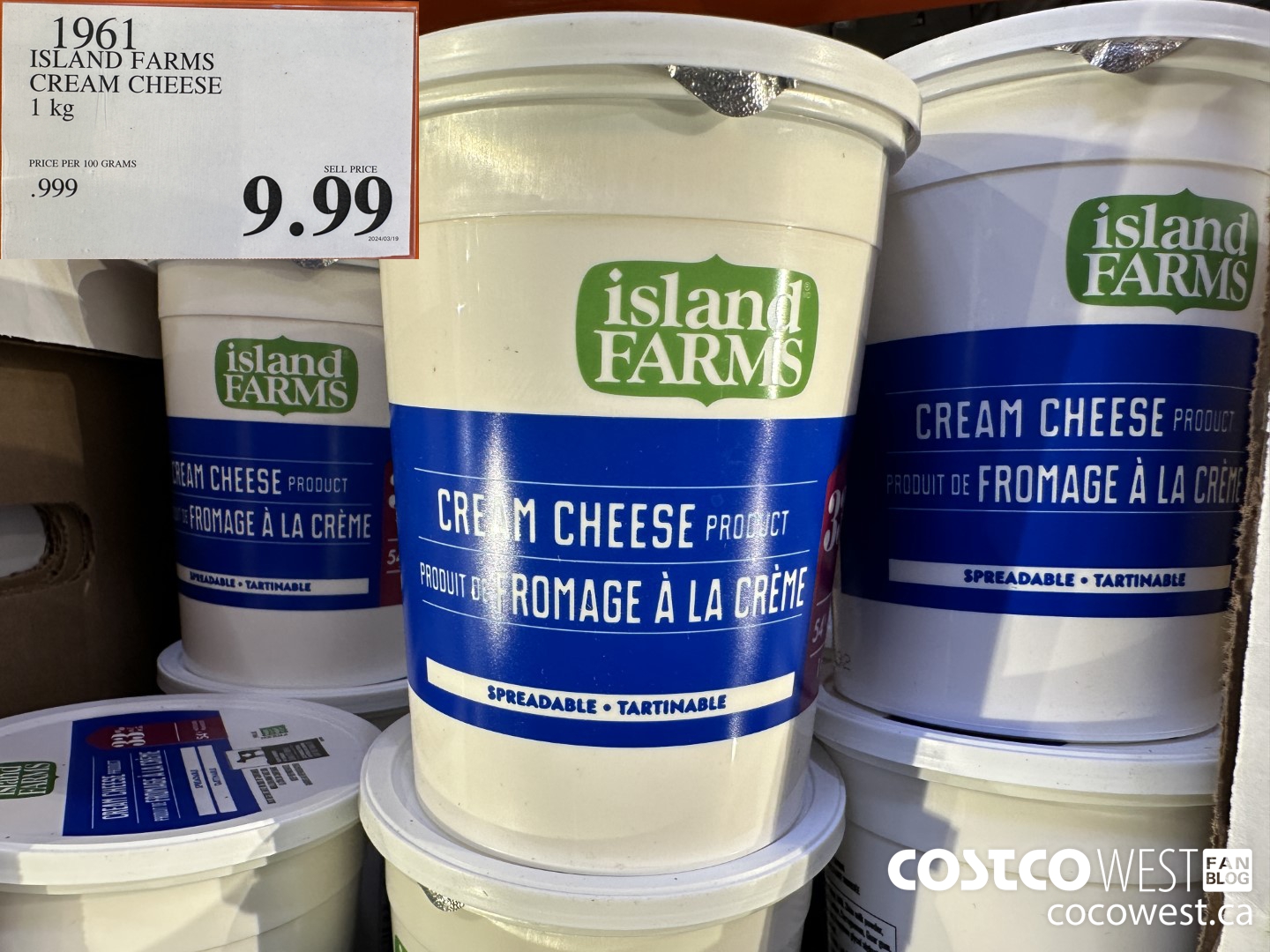 1961 ISLAND FARMS CREAM CHEESE 1 kg $9.99