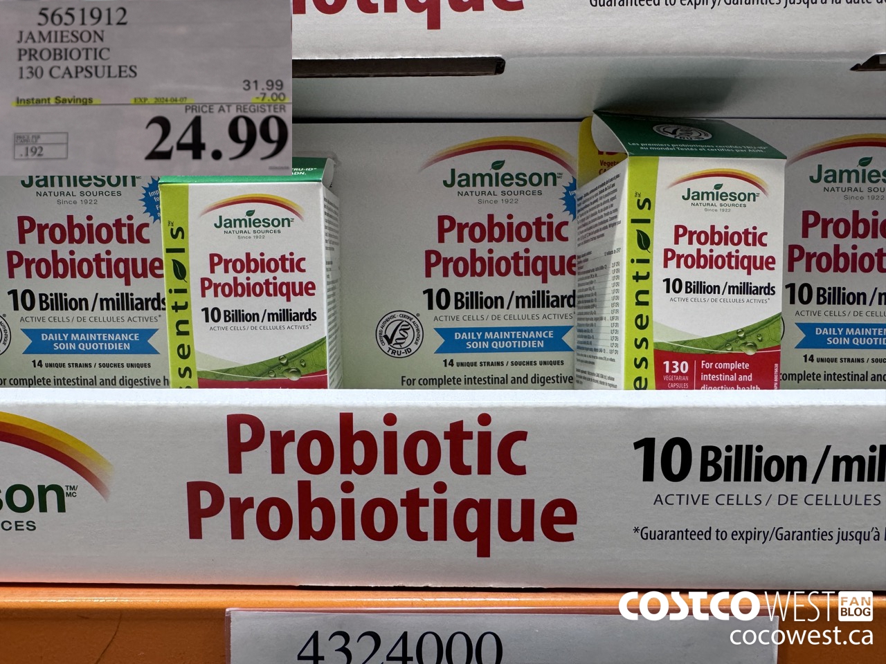 5651912 JAMIESON PROBIOTIC 130 CAPSULES ($7.00 INSTANT SAVINGS EXPIRES ON 2024-04-07) $24.99