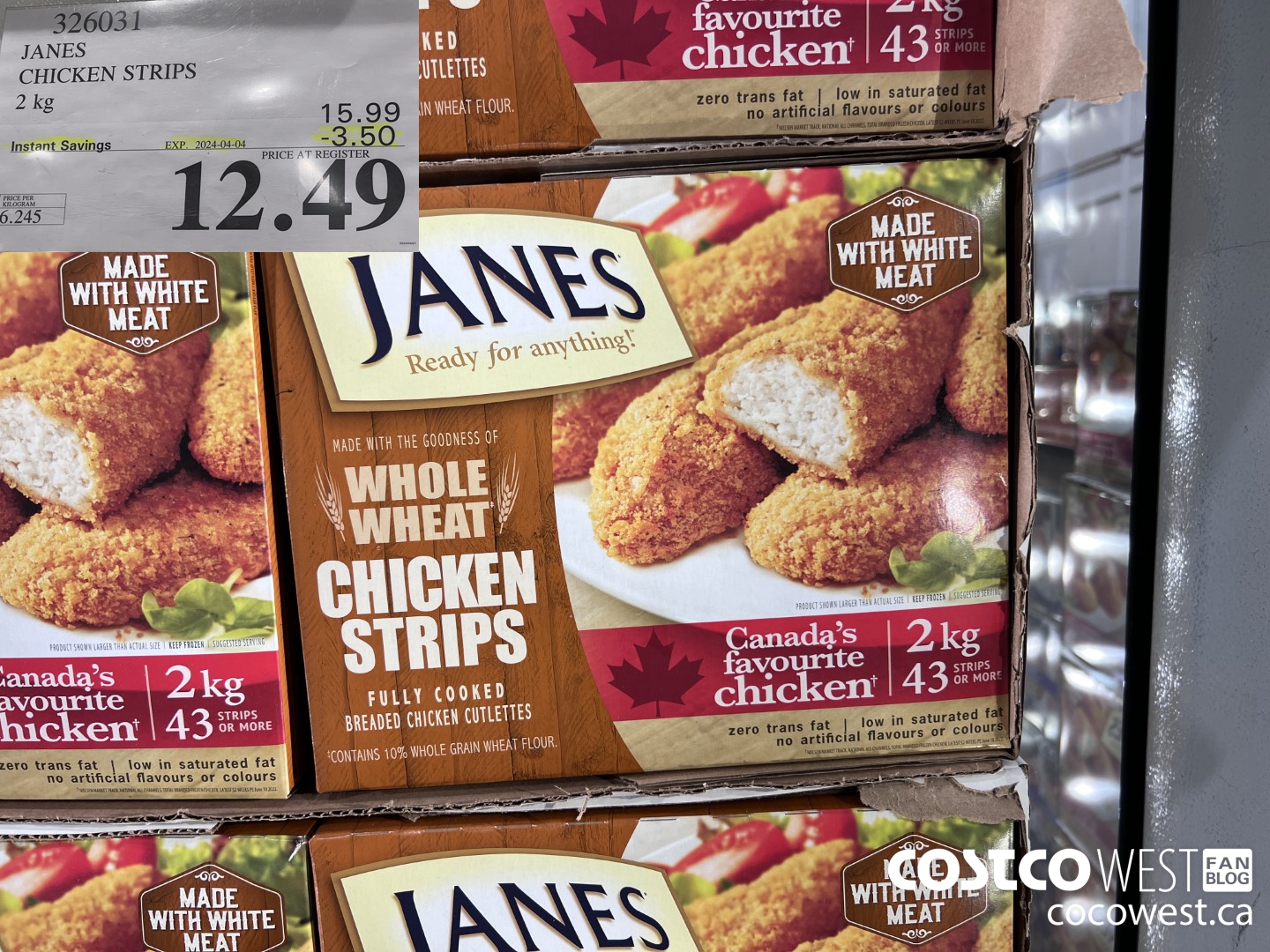 326031 JANES CHICKEN STRIPS 2 kg ($3.50 INSTANT SAVINGS EXPIRES ON 2024-04-04) $12.49