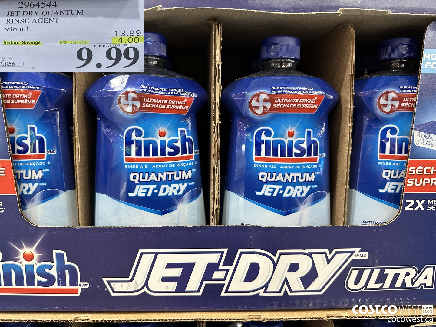 2964544 JET DRY ULTRA RINSE AGENT 946 mL ($4.00 INSTANT SAVINGS EXPIRES ON 2024-04-14) $9.99