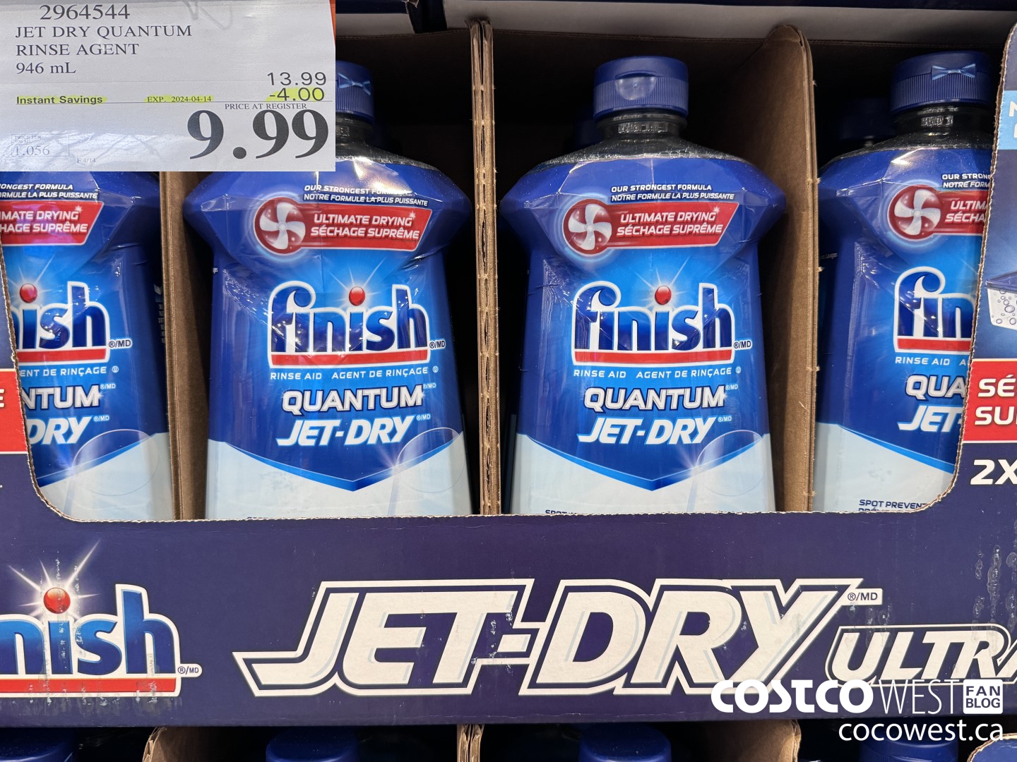 2964544 JET DRY ULTRA RINSE AGENT 946 mL ($4.00 INSTANT SAVINGS EXPIRES ON 2024-04-14) $9.99