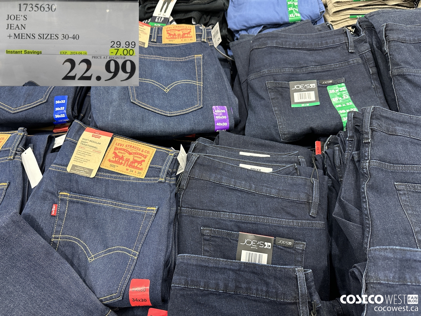 1735636 JOE'S JEAN MENS SIZES 30-40 ($7.00 INSTANT SAVINGS EXPIRES ON 2024-04-14) $22.99