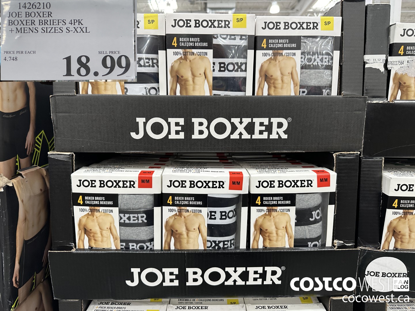 1426210 JOE BOXER BOXER BRIEFS 4PK MENS SIZES S-XXL $18.99