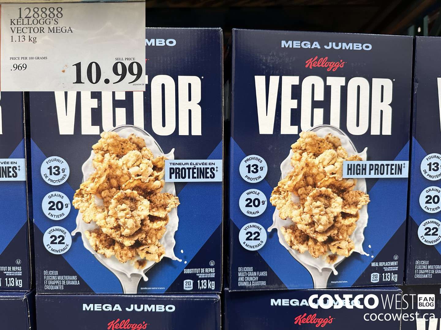 128888 KELLOGGS VECTOR MEGA 1.13KG $10.99