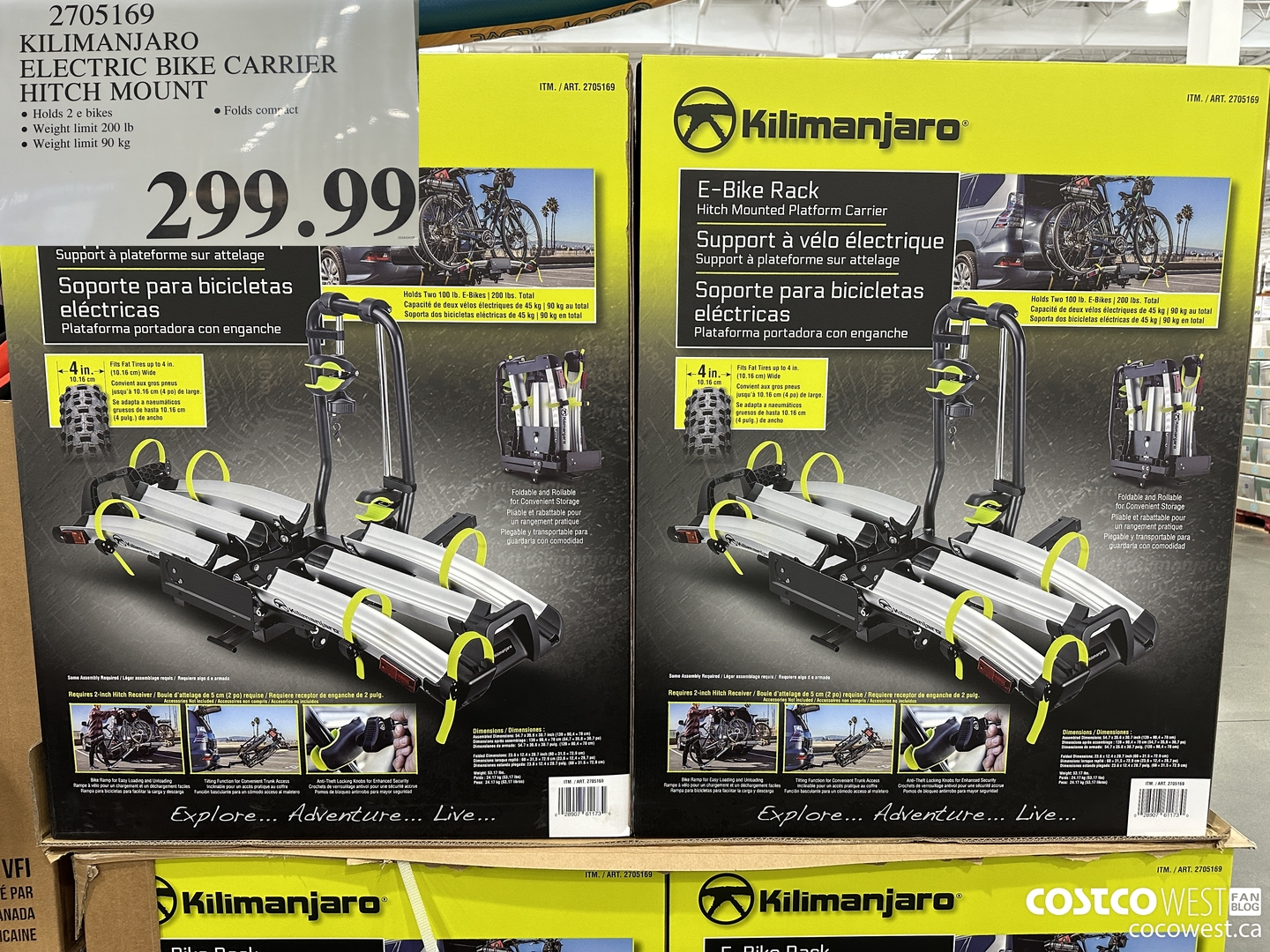 2705169 KILIMANJARO ELECTRIC BIKE CARRIER HITCH MOUNT $299.99