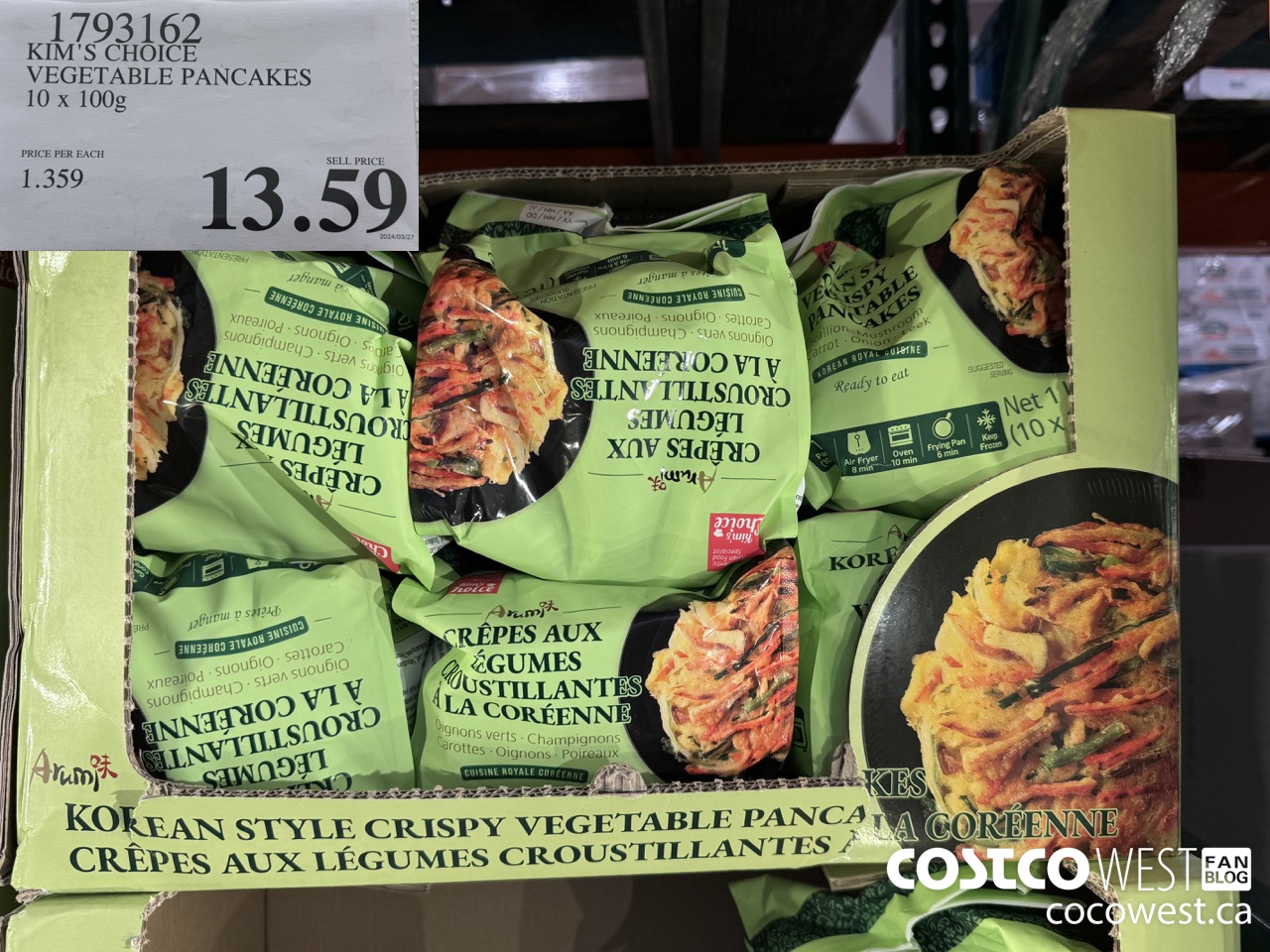 1793162 KIM'S CHOICE VEGETABLE PANCAKES 10 x 100g $13.59