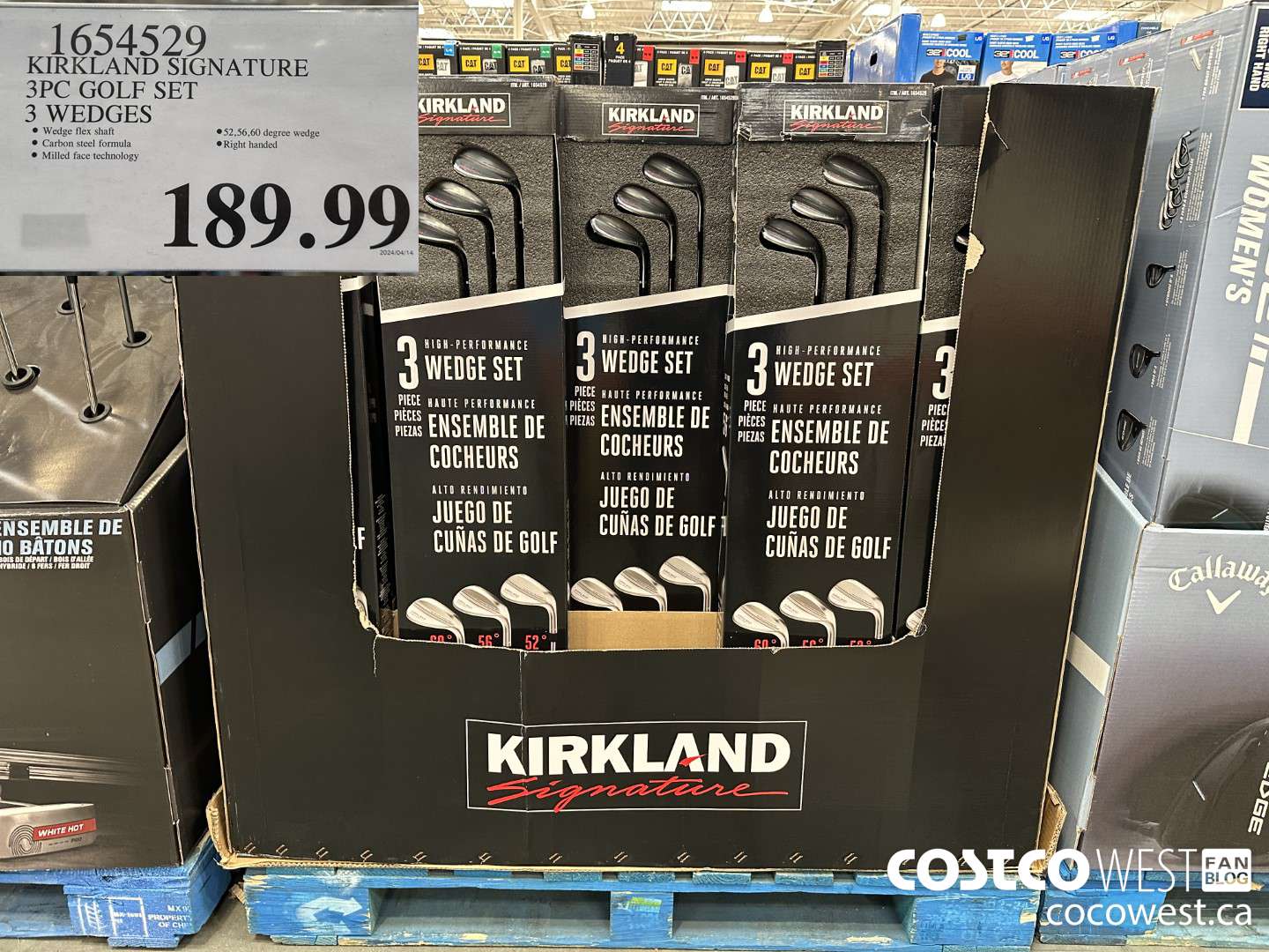 1654529 KIRKLAND SIGNATURE 3PC GOLF SET 3 WEDGES $189.99