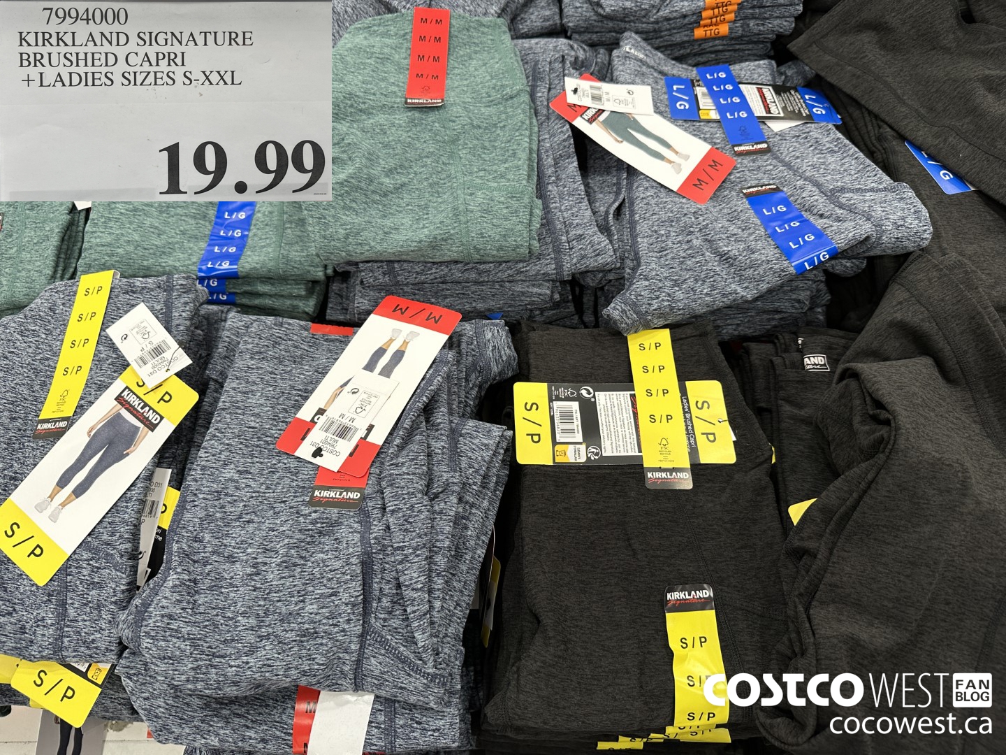 7994000 KIRKLAND SIGNATURE BRUSHED CAPRI LADIES SIZES S-XXL $19.99