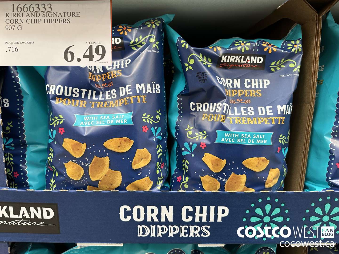 1666333 KIRKLAND SIGNATURE CORN CHIP DIPPERS 907 G $6.49