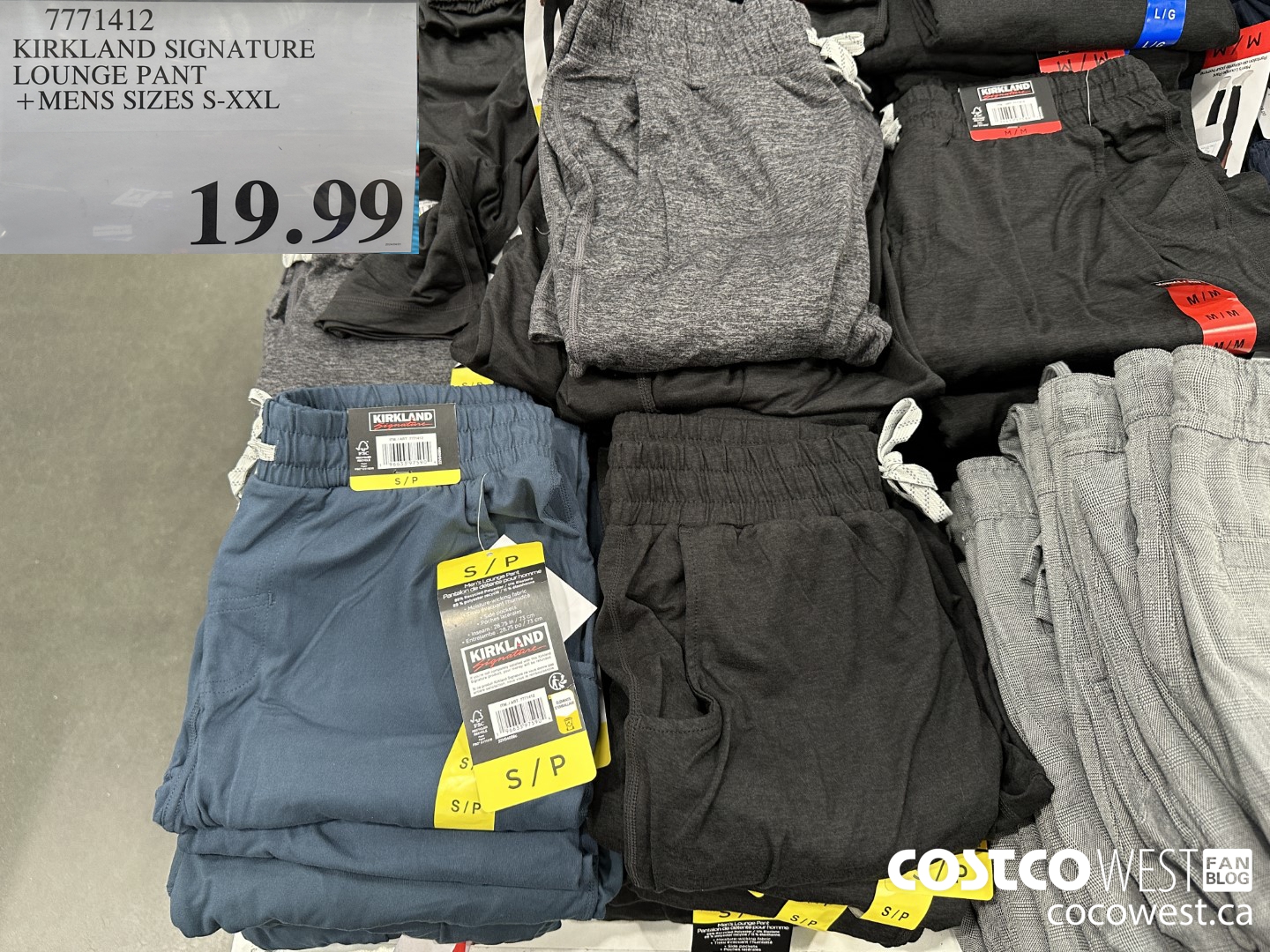 7771412 KIRKLAND SIGNATURE LOUNGE PANT MENS SIZES S-XXL $19.99