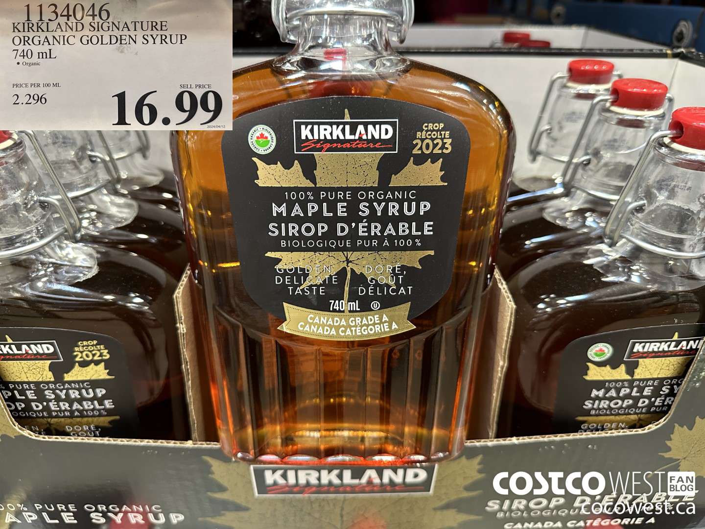 1134046 KIRKLAND SIGNATURE ORGANIC GOLDEN SYRUP 740ML $16.99
