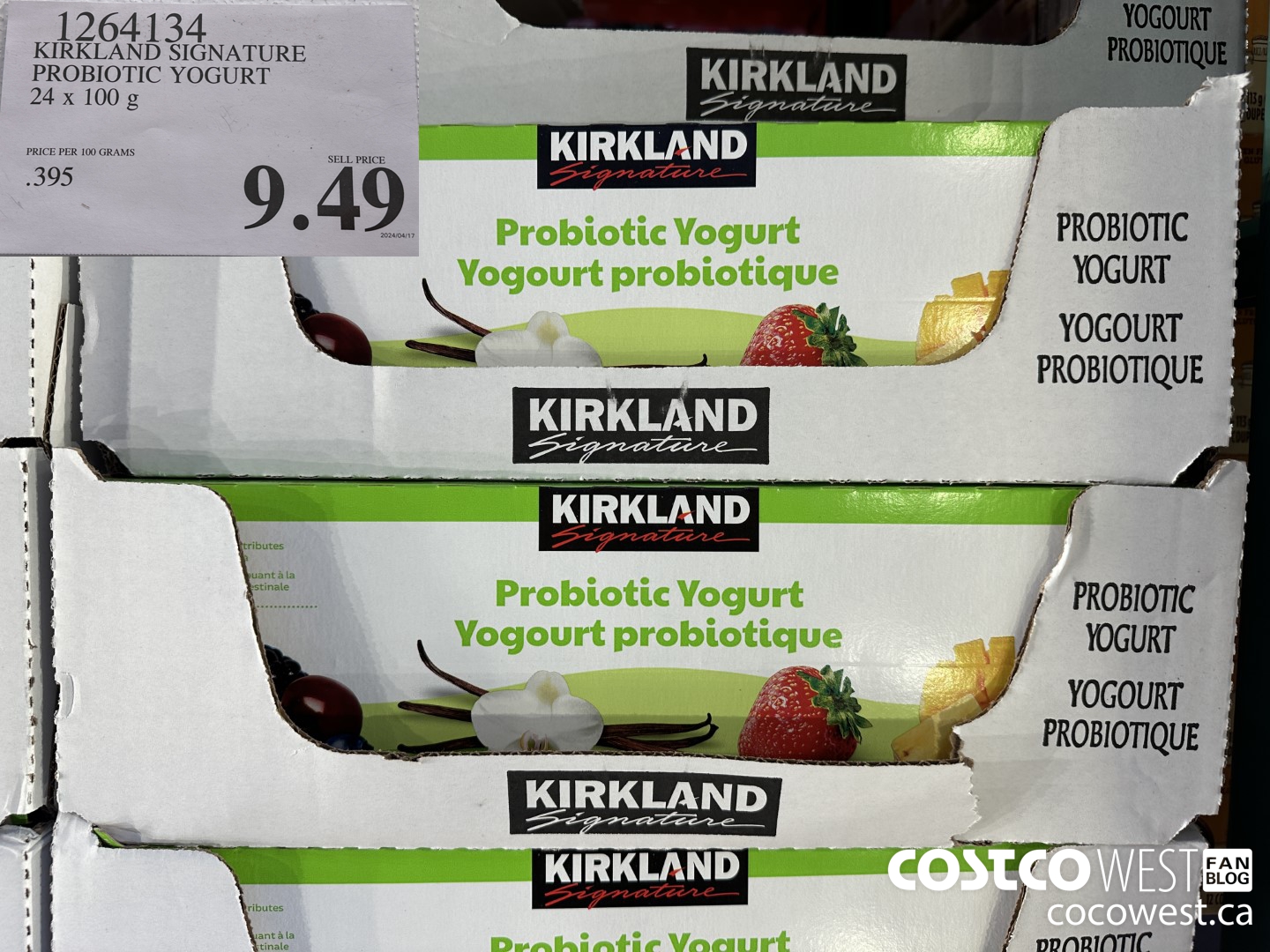 1264134 KIRKLAND SIGNATURE PROBIOTIC YOGURT 24 x 100 g $9.49