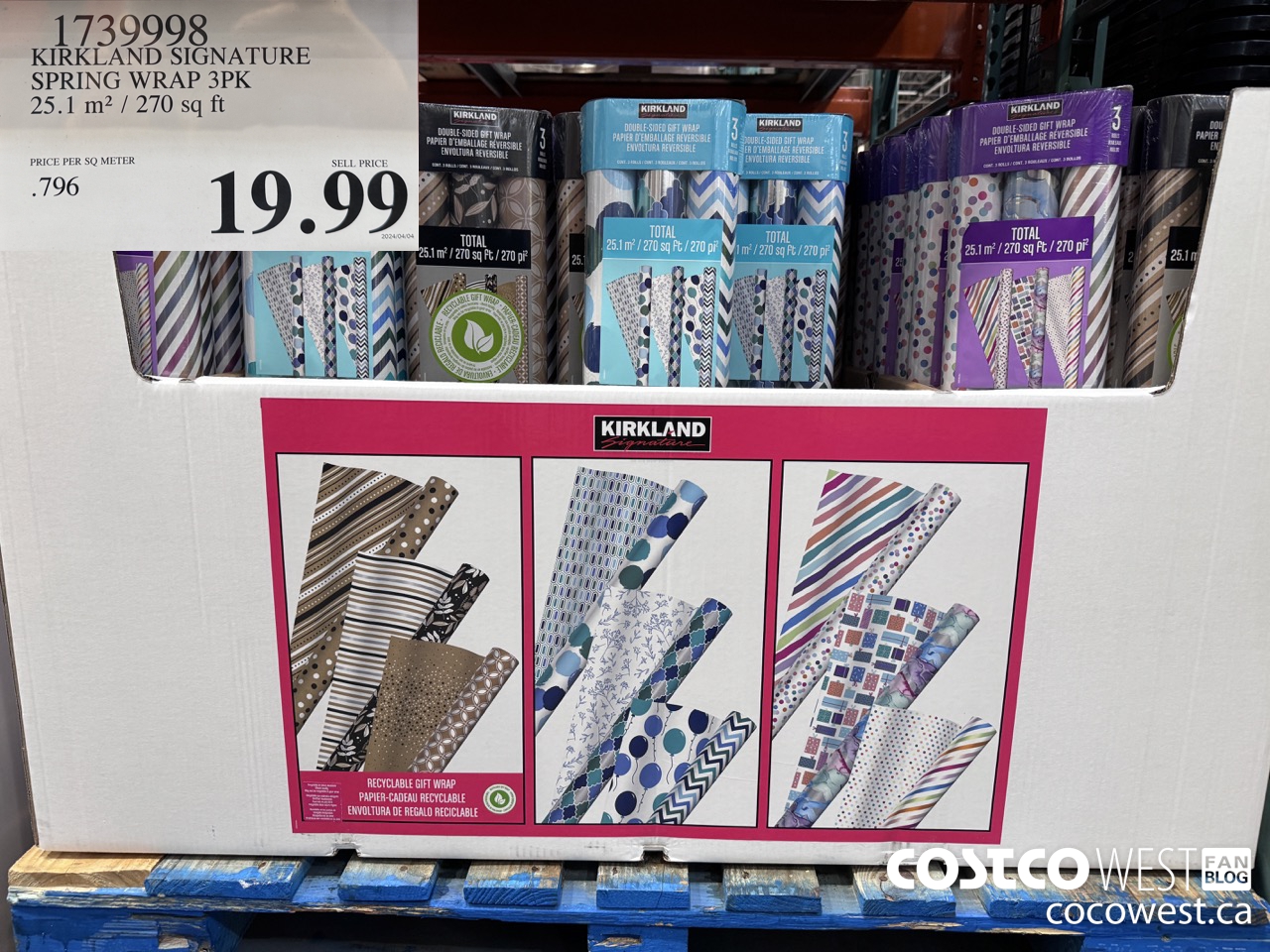 1739998 KIRKLAND SIGNATURE SPRING WRAP 3PK 25.1 m2 / 270 sq ft $19.99