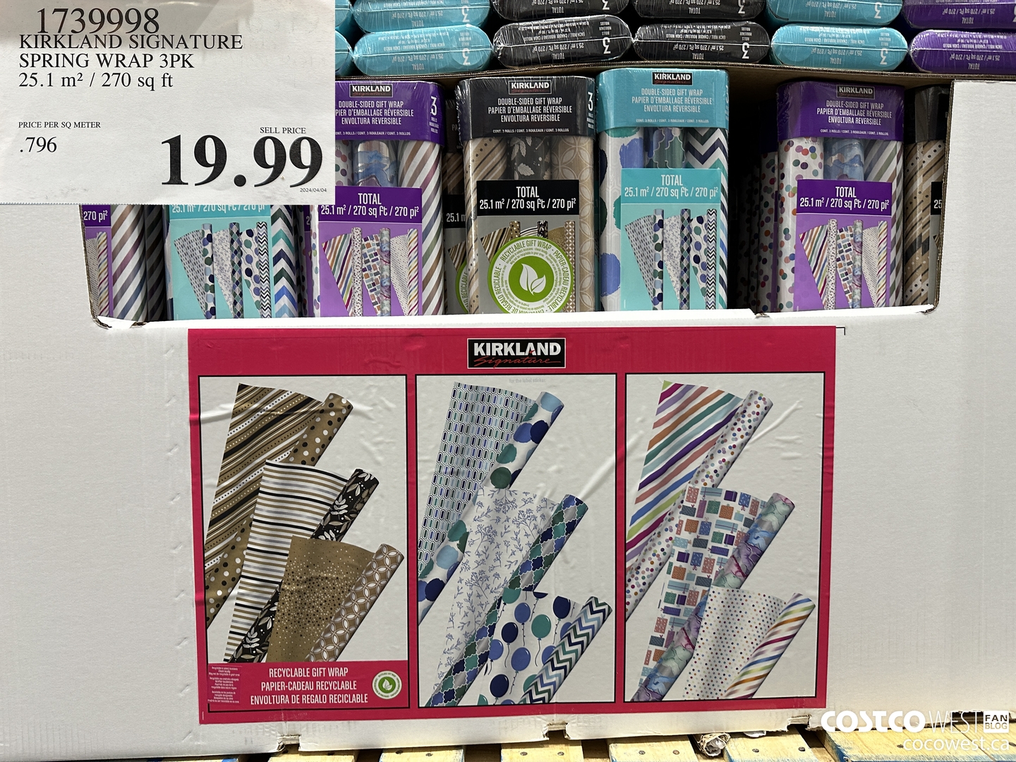 1739998 KIRKLAND SIGNATURE SPRING WRAP 3PK 25.1 m2 / 270 sq ft $19.99