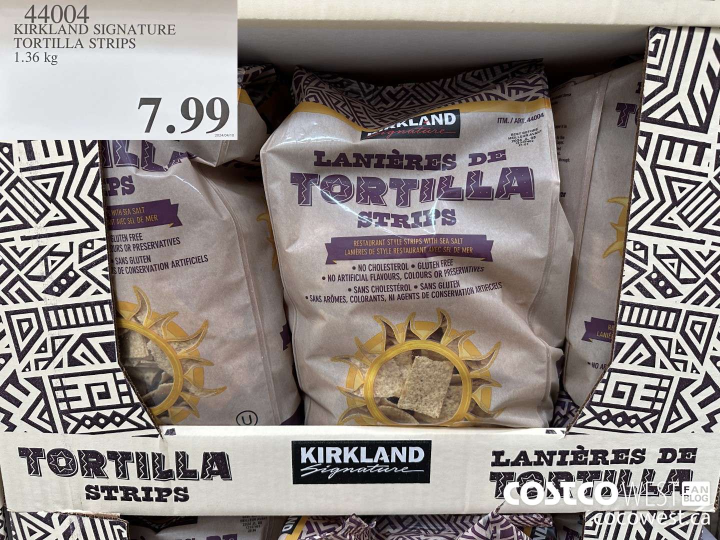 44004 KIRKLAND SIGNATURE TORTILLA STRIPS 1.36 KG $7.99