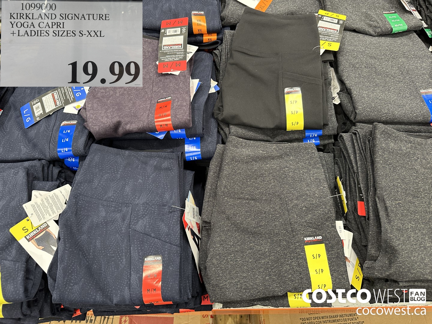 1099000 KIRKLAND SIGNATURE YOGA CAPRI LADIES SIZES S-XXL $19.99