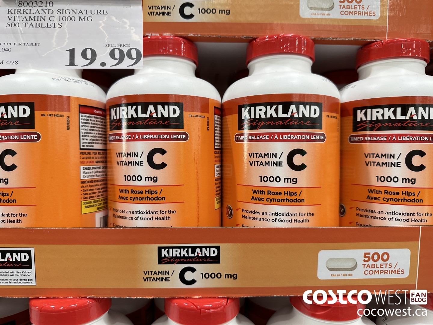 8003210 KIRKLAND SIGNATURE VITAMIN C 1000 MG 500 TABLETS $19.99