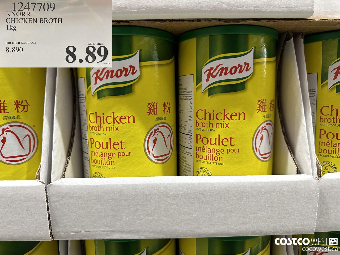 1247709 KNORR CHICKEN BROTH 1KG $8.89