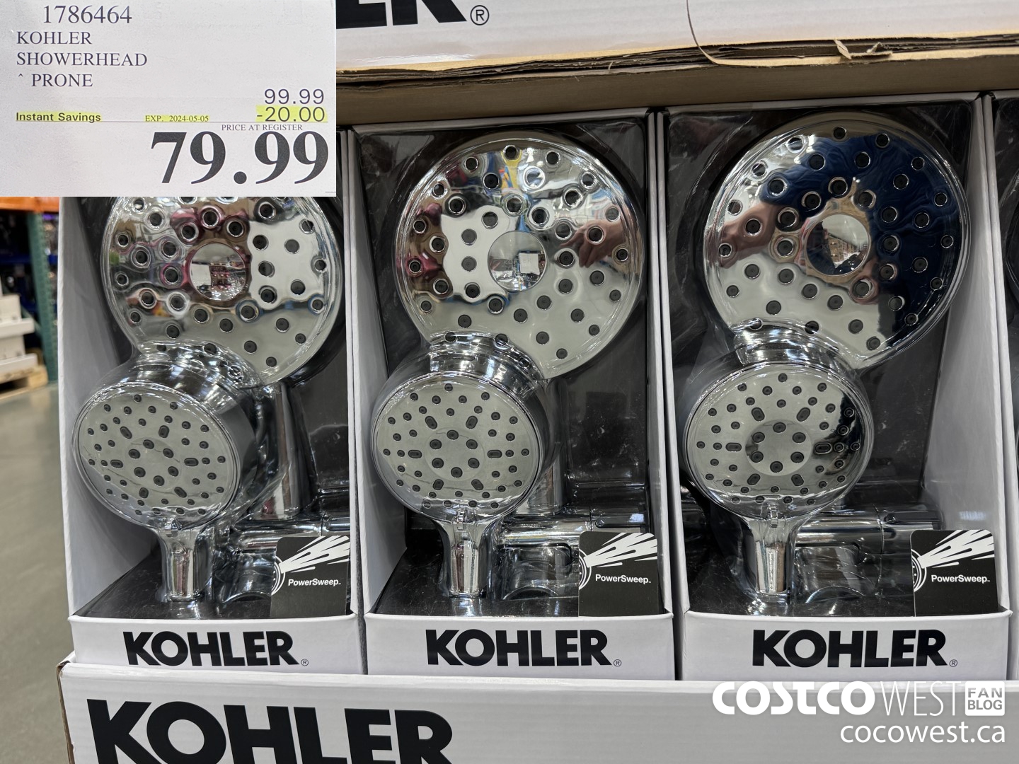 1786464 KOHLER SHOWERHEAD PRONE ($20.00 INSTANT SAVINGS EXPIRES ON 2024-05-05) $79.99