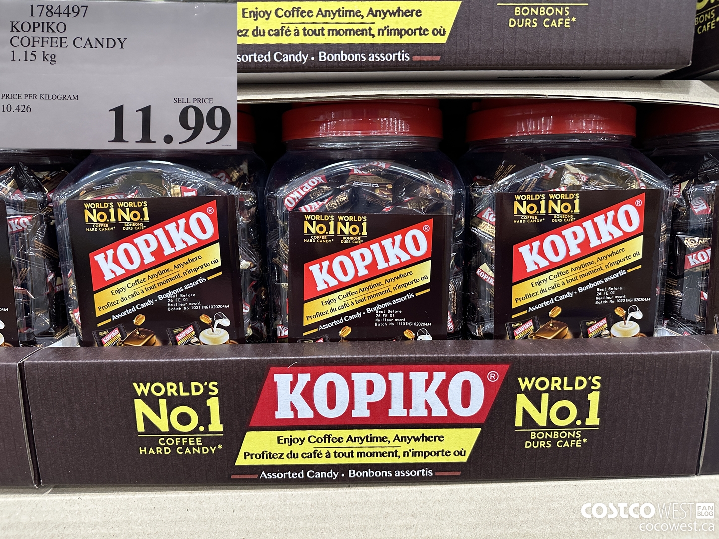 1784497 KOPIKO COFFEE CANDY 1.15 kg $11.99