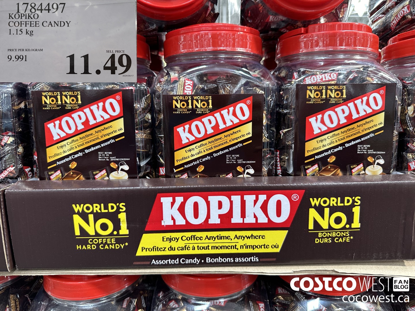 1784497 KOPIKO COFFEE CANDY 1.15 kg $11.49