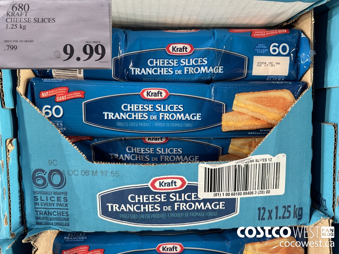 680 KRAFT CHEESE SLICES 1.25 kg $9.99