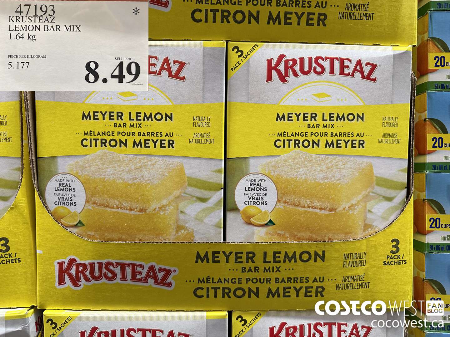 47193 KRUSTEAZ LEMON BAR MIX 1.65 kg $8.49