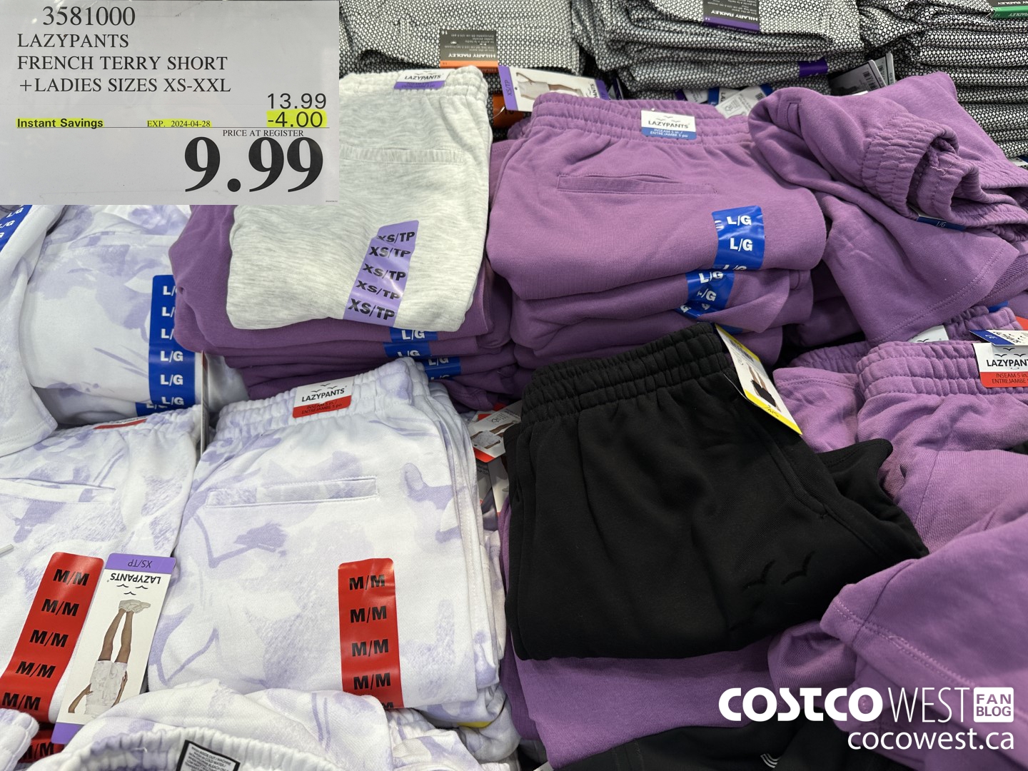 3581000 LAZYPANTS FRENCH TERRY SHORT LADIES SIZES XS-XL ($4.00 INSTANT SAVINGS EXPIRES ON 2024-04-28) $9.99