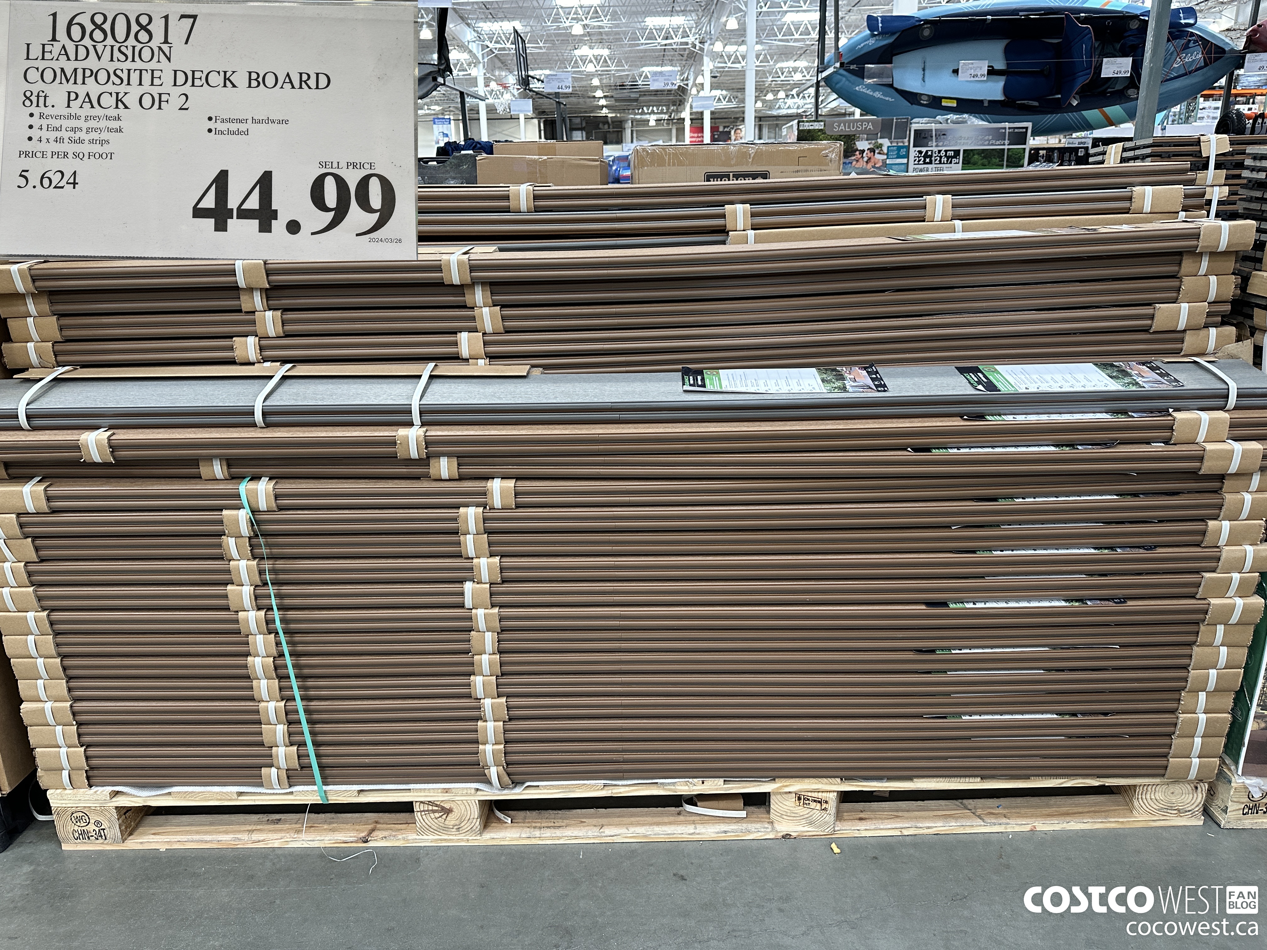 1680817 LEADVISION COMPOSITE DECK BOARD 8 FT PACK OF 2 $44.99