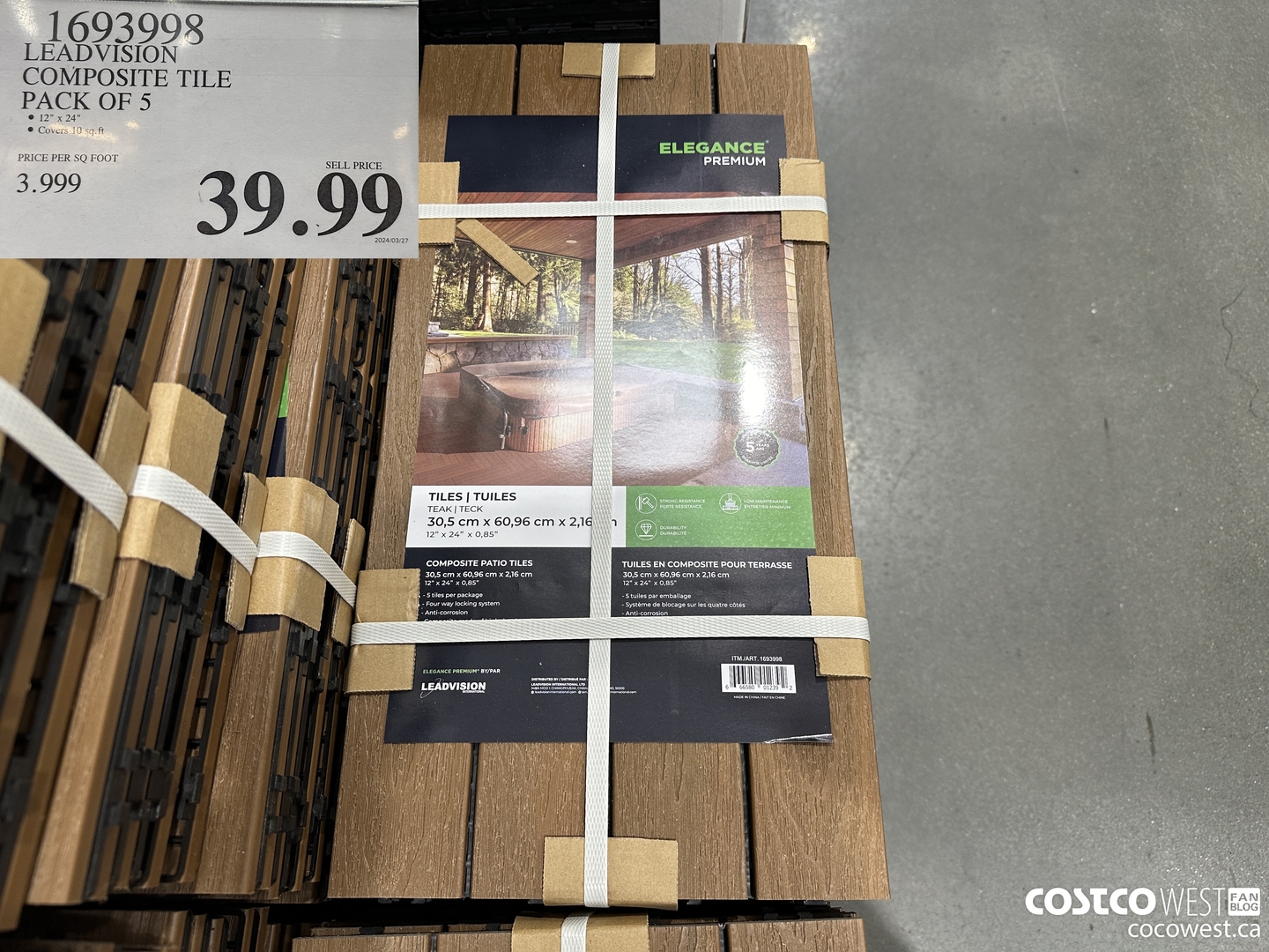 1693998 LEADVISION COMPOSITE TILE PACK OF 5 $39.99