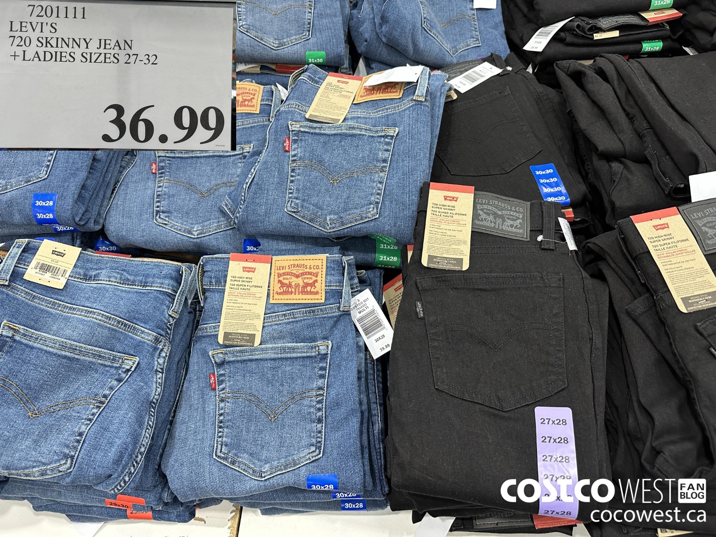 7201111 LEVI'S 720 SKINNY JEAN LADIES SIZES 27-32 $36.99