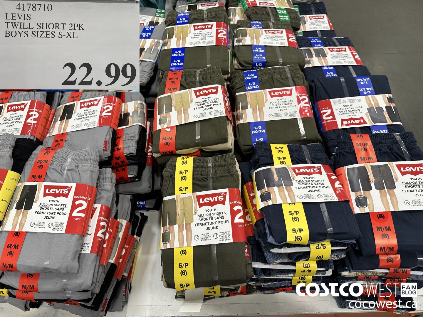 4178710 LEVIS TWILL SHORT 2PK BOYS SIZES S-XL $22.99