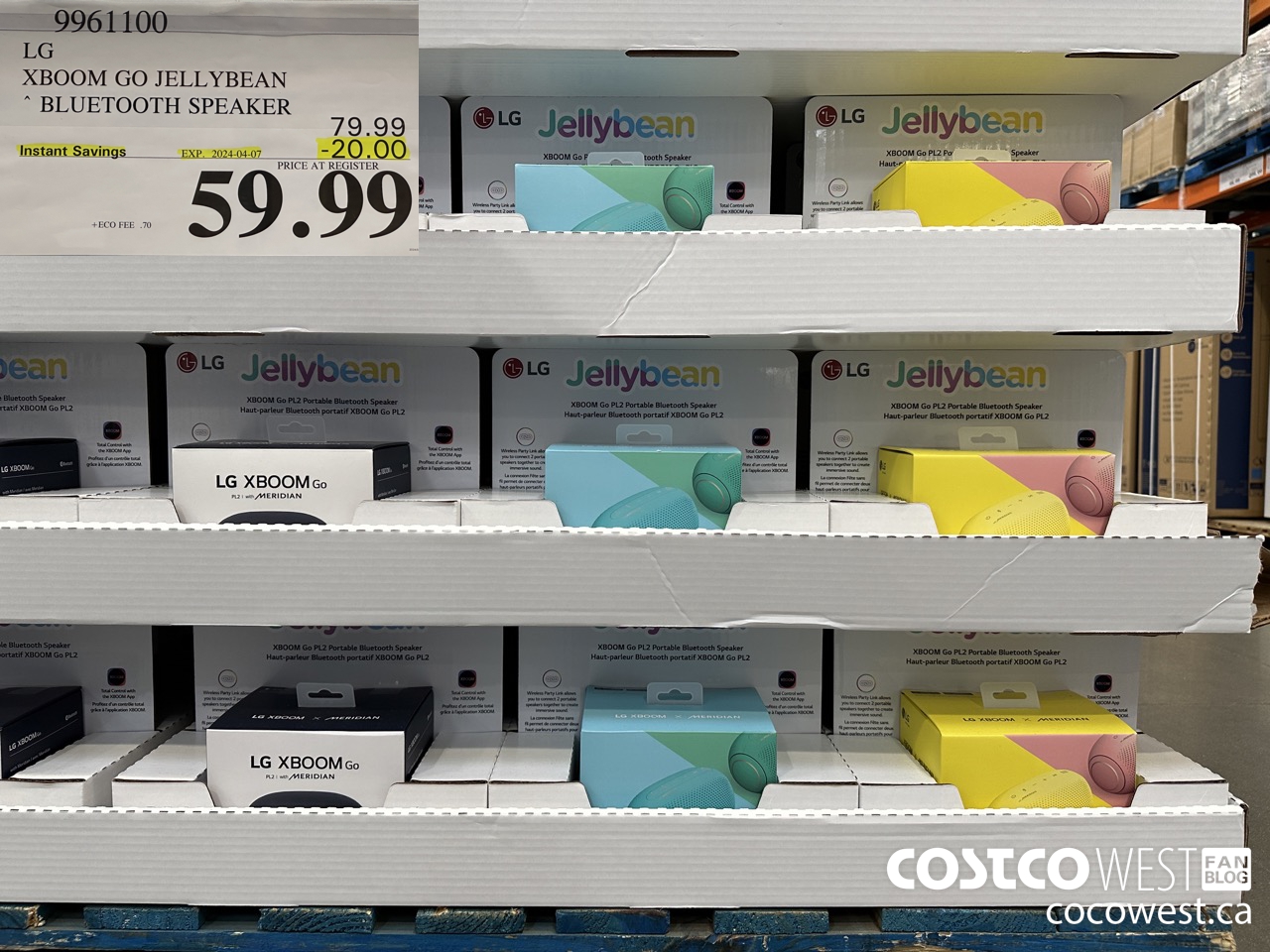 9961100 LG XBOOM GO JELLYBEAN BLUETOOTH SPEAKER ($20.00 INSTANT SAVINGS EXPIRES ON 2024-04-07) $59.99