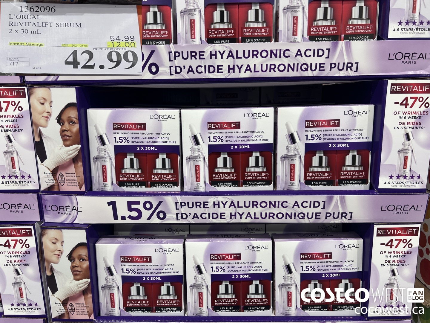 1362096 L'OREAL REVITALIFT SERUM 2 X 30 ML ($12.00 INSTANT SAVINGS EXPIRES ON 2024-05-05) $42.99