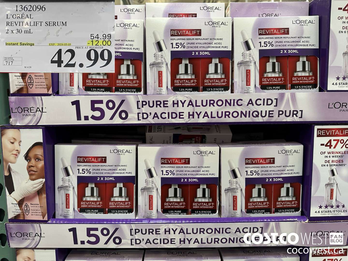 1362096 L'OREAL REVITALIFT SERUM 2 X 30 ML ($12.00 INSTANT SAVINGS EXPIRES ON 2024-05-05) $42.99