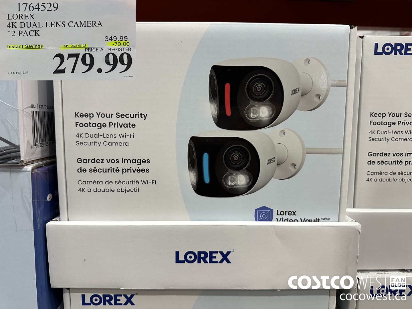 1764529 LOREX 4K DUAL LENS CAMERA 2 PACK ($70.00 INSTANT SAVINGS EXPIRES ON 2024-05-05) $279.99