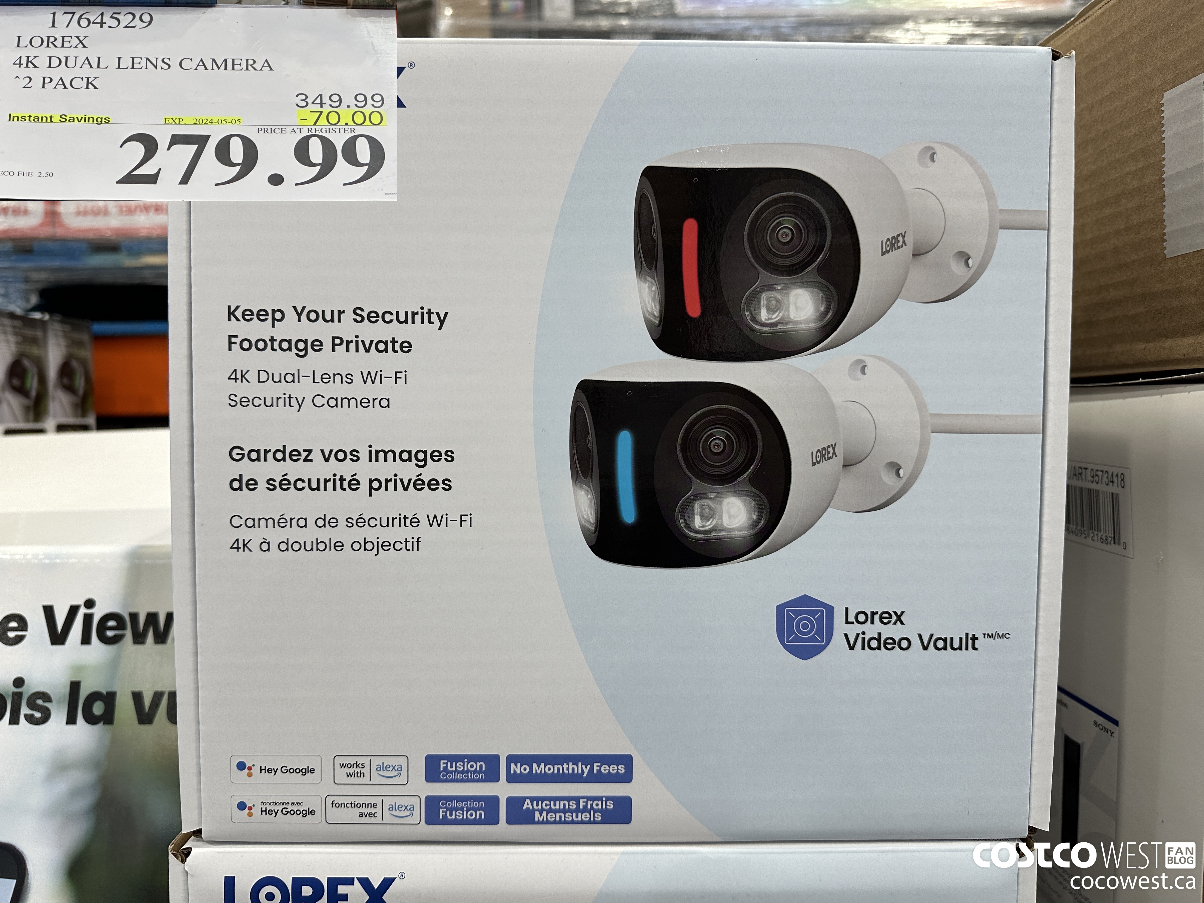 1764529 LOREX 4K DUAL LENS CAMERA 2 PACK ($70.00 INSTANT SAVINGS EXPIRES ON 2024-05-05) $279.99