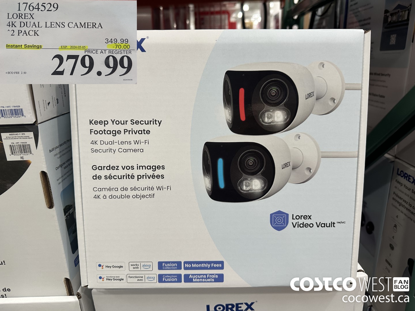 1764529 LOREX 4K DUAL LENS CAMERA 2 PACK ($70.00 INSTANT SAVINGS EXPIRES ON 2024-05-05) $279.99