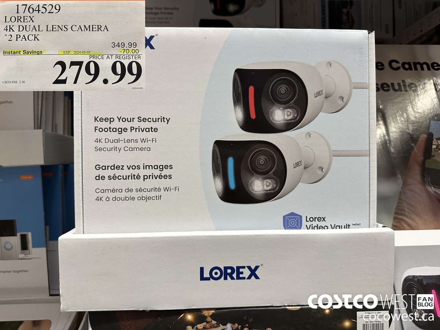 1764529 LOREX 4K DUAL LENS CAMERA 2 PACK ($70.00 INSTANT SAVINGS EXPIRES ON 2024-05-05) $279.99